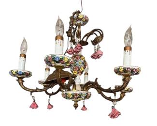 Porcelain Brass Chandelier