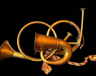 Small Decorative Brass Horns