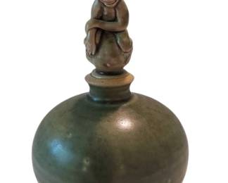 Handcrafted Art Pottery Perfume Jar With Stopper