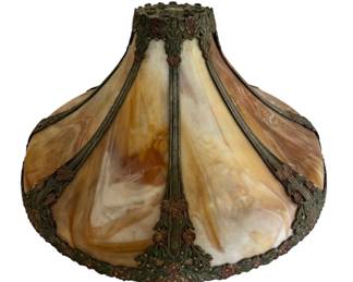 Ornate Vintage Slag Glass Lampshade