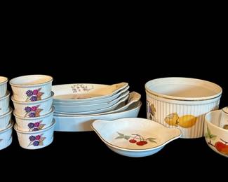 Evesham Cordon Bleu Kitchen Dishes Fruit Floral Patterns