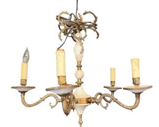Brass Marble Chandelier