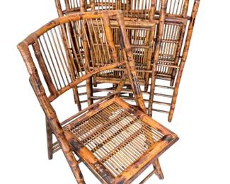 Four Folding Cane Chairs