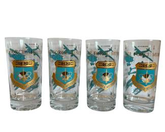 Four Vintage Air Force Museum Drinking Glasses