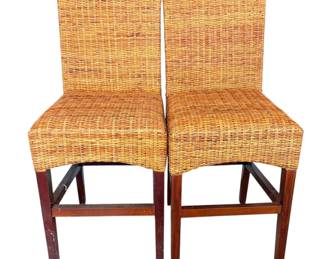 Two Wicker Bar Stools