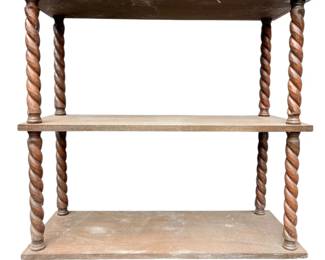Spiral Carved Wood Bookshelf