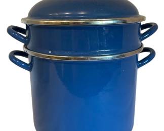 Le Creuset Blue Enamel Boiler Strainer Pot
