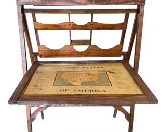 49 USA State Map W Indian Territory Chalkboard Stand