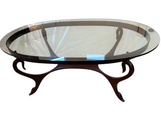 Glass Top Coffee Table With Metal Stand