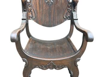 Antique Carved Wooden Chair