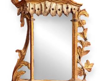 Ornate Small Giltwood Mirror Shelf by Pino de Luca, Made in Italy