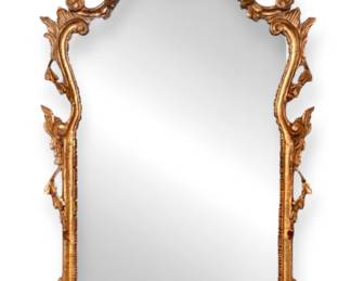 Ornate Antique Giltwood Mirror, Made in Italy