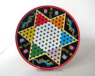 Chinese checkers board with game pieces