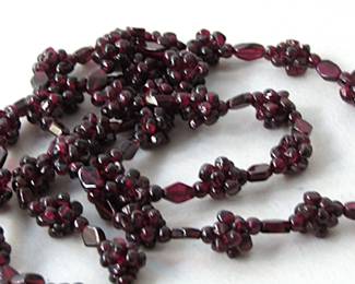 Beaded garnet necklace