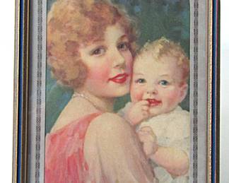Lovely print in period frame with inscription dated 1934 on the back