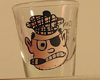 Roving eye shot glass