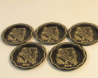 Five metal coasters featuring places in Nevada