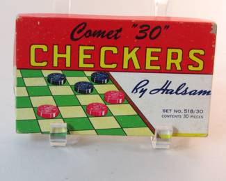 Vintage wooden checkers in original box