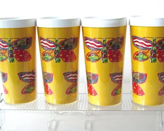 1970s pop art 7-Up insulated tumblers