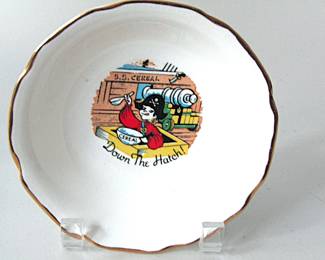 Vintage cereal bowl with gold rim