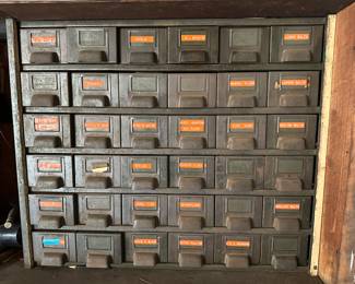 Metal vintage multi drawer cabinet