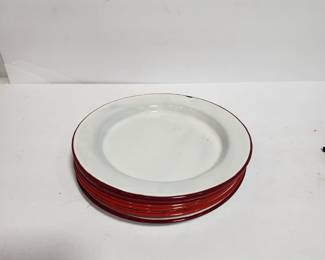 RED AND WHITE EMAMEL WARE