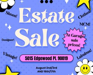 Purple and Pink Retro Illustrative Garage Sale Instagram Post