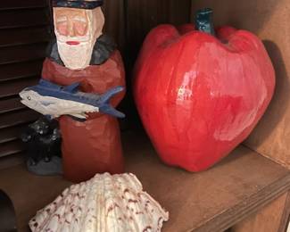 Carved Figure W/ Fish