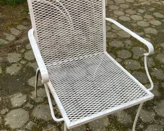 Wrought Iron Patio Table Set W/ Table & 4 Arm Chairs