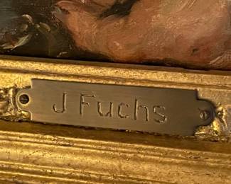 Large Antique Framed "Fuchs" Painting