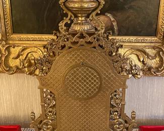 Beautiful Bronze Mantle Clock W/ Back Plate