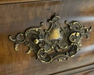Elegant Henredon Bedroom Suite W/ Long Lowboy Dresser, Wall Mirror, 2 Nightstands, & Tall Armoire Cabinet