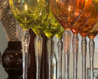 Twisted Stemware Colored Glassware