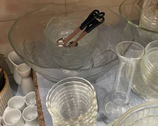 Large Clear Salad Bowl Set