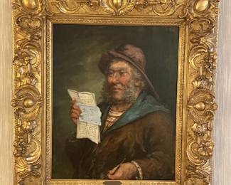 Large Antique Framed "Fuchs" Painting