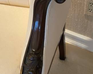 Beautifully Upholstered Carved Wood Framed Arm Chair