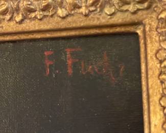 Large Antique Framed "Fuchs" Painting