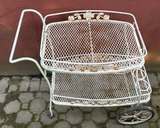 Wrought Iron Tea Cart W/ Wheels