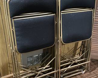 Elegant Gold Framed & Black Upholstered Folding Chairs