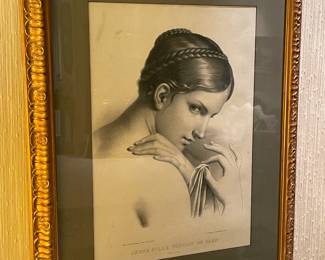 "Juene Fille Sortani Du Bain" Framed Artwork