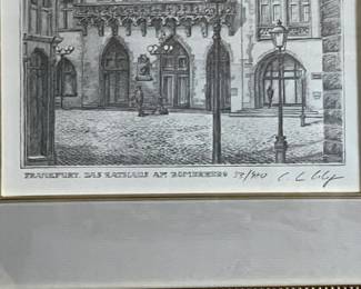 Collection Of Framed Hand Signed Artwork Of Frankfurt, Germany