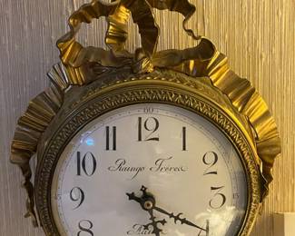 Ornate Brass Wall Clock