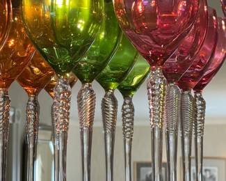 Twisted Stemware Colored Glassware