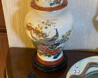 Peacock Urn On Base