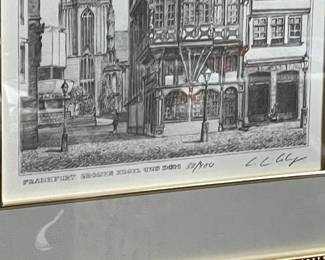Collection Of Framed Hand Signed Artwork Of Frankfurt, Germany