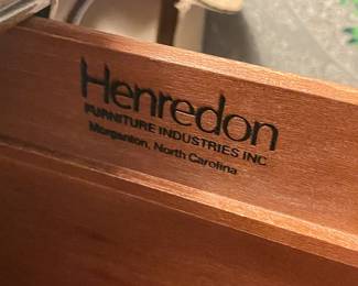 Elegant Henredon Bedroom Suite W/ Long Lowboy Dresser, Wall Mirror, 2 Nightstands, & Tall Armoire Cabinet