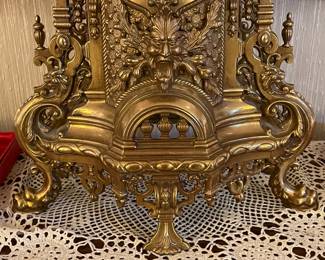 Beautiful Bronze Mantle Clock W/ Back Plate
