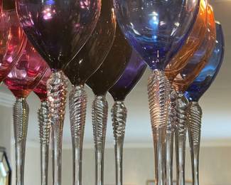 Twisted Stemware Colored Glassware