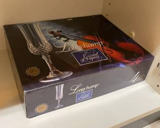 Boxed Longchamp Crystal Stemware (Multiple Quantities Available)