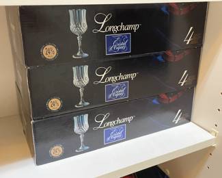 Boxed Longchamp Crystal Stemware (Multiple Quantities Available)